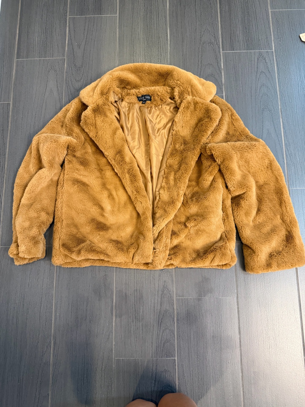 Love Tree Teddy Jacket in Camel Brown